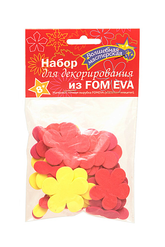 Набор для декорирования из ФОАМИРАНА &amp;quot;Розочки&amp;quot; тип 4 (9 шт) красн/бел/желтый