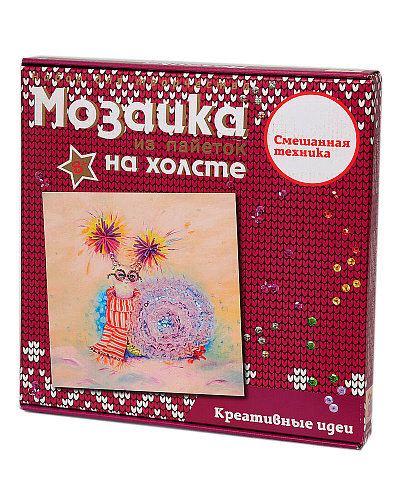 Мозаика из пайеток на холсте &amp;quot;Улиточка&amp;quot;