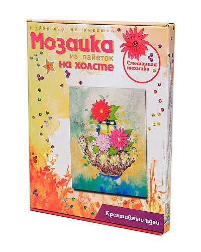 Мозаика из пайеток на холсте &amp;quot;Чаепитие&amp;quot;