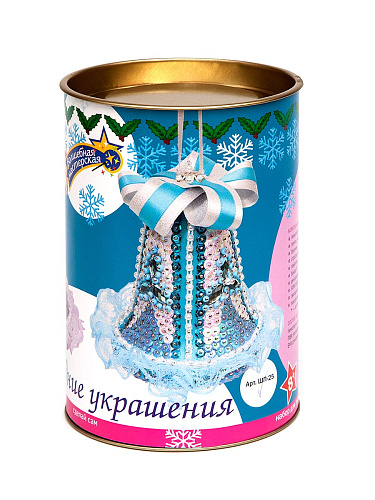 Набор для творчества &amp;quot;Колокольчик новогодний&amp;quot; из пайеток голубой