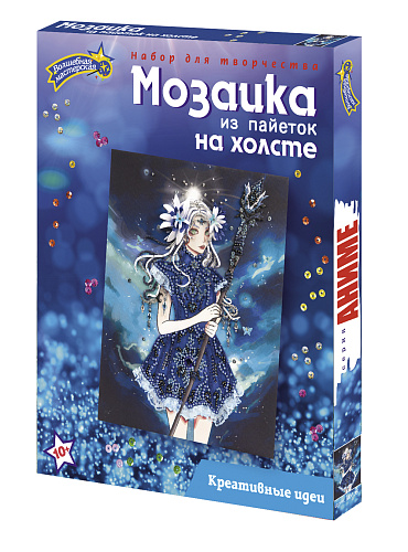 Мозаика из пайеток на холсте &amp;quot;Предвестница&amp;quot; аниме 