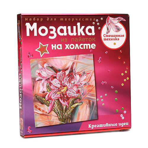 Мозаика из пайеток на холсте &amp;quot;Лилии&amp;quot;